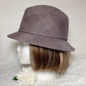 Attention Grey Fedora Faux Suede Top Stitch Hat Unisex